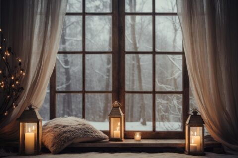window pillows candles lights cozy 8431870